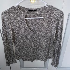 Grey Sweater open chest